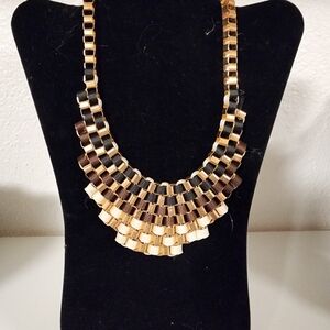 Elegant Gold and Brown Layered Necklace